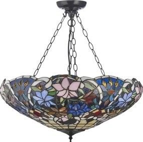 Endon 111887 - Candelabru cu lanț Tiffany SULLIVAN 3xE27/10W/230V Ø 57 cm