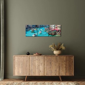 Tablou - Canalul Grande, Veneția, Italia (cu ceas) (90x30 cm)