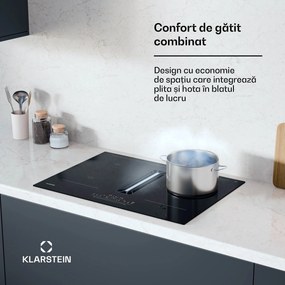 Klarstein Plită cu inducție AirJet 72 Down Air System + DownAir-hota, 10 000 W, 600 m³/h, Boost
