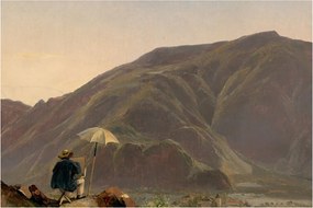 Tablou - Jules Coignet, View of Bozen with a Painter, reproducere (90x60 cm)