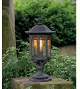 Stalp iluminat exterior din fier forjat, inaltime 58,1cm, AL 6883