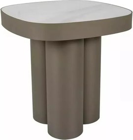 Măsuță de cafea Stella C alb lucios / cupru L48 x l48 cm