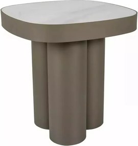Măsuță de cafea Stella C alb lucios / cupru L48 x l48 cm