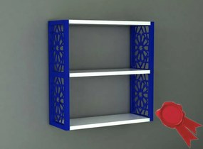 Raft de perete din PAL/PPE, Lulu Homs, alb-albastru, 50 x 45 x 20 cm