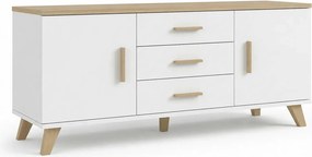 Comoda TV LOTTA, alb/stejar sonoma, PAL, 150x45x69 cm