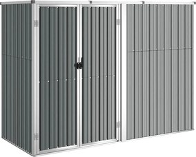 vidaXL Șopron de grădină, gri, 225x89x161 cm, oțel galvanizat