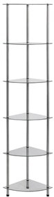 249517 vidaXL Raft cu 6 niveluri transparent, 30x30x160 cm, sticlă securizată