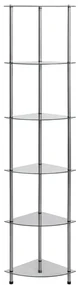 249517 vidaXL Raft cu 6 niveluri transparent, 30x30x160 cm, sticlă securizată