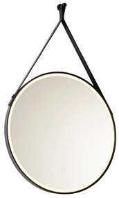 Oglindă de baie modernă neagră cu LED și dimmer tactil - Pien