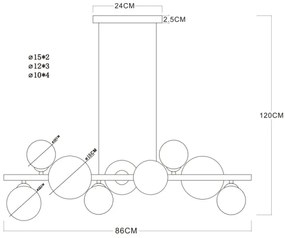 Globo 56133-9H - Lustră LED pe cablu RIHA 9xG9/3W/230V