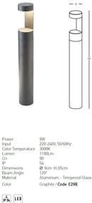 Stalp LED pentru iluminat exterior decorativ IP54 Essie H-65cm