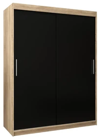Dulap de haine 150 cm Toki (stejar sonoma + negru mat). 1064829