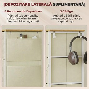HOMCOM Comodă cu 4 sertare pliabile cu 4 buzunare de depozitare și 2 cârlige | Aosom Romania