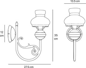 Aplica de perete din alama stil nautic clasic Mississippi