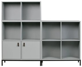 Bibliotecă modulară gri din lemn de pin 81x41 cm Vt – vtwonen