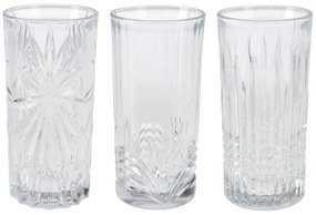 Set 3 pahare cu model, 380 ml