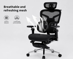 RESIGILAT- DeluxStar T9 FOAM Premium – Scaun ergonomic, Cotiere 6D, Suport Lombar Adaptiv, Spătar Reglabil pe Înaltime în 5 pozitii, Mecanism Înclinare/Blocare, Șezut buretat, Negru
