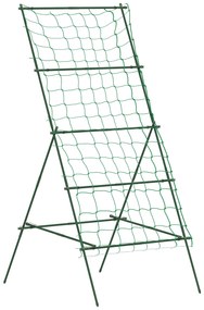 Outsunny Suport Metalic de Grădină în Forma de A cu Plasă de Susținere, 101x133x227 cm, Verde | Aosom Romania