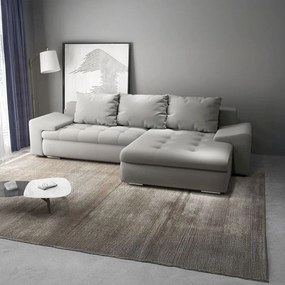 Colțar extensibil dumonde cu ladă de depozitare si sezut confortabil din spuma high-density, Leonardo Royal Gri 260x185 cm II