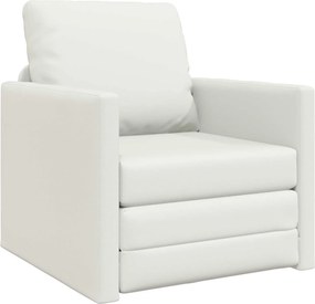 vidaXL Canapea Pliantă cu Pat Alb 74 x 77 x 81 cm PVC