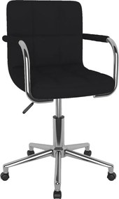 vidaXL Scaun de birou pivotant, negru, material textil