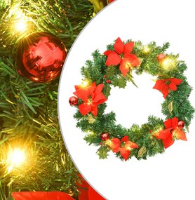 vidaXL Coroniță de Crăciun cu becuri LED, verde, 60 cm, PVC