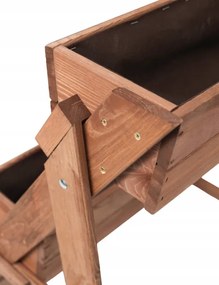 Suport de flori din lemn Vas de flori cu 3 niveluri din lemn natural