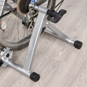 Suport pentru bicicleta cu 5 niveluri de rezistenta reglabile, frana magnetica din tub de otel 54.5x47.2x39.1cm, argintiu HOMCOM | Aosom RO