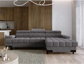 Coltar extensibil SELVA MINI, sezlong dreapta, stofa gri antracit - Sa