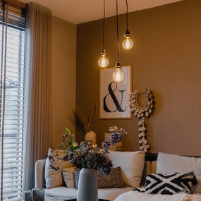 Lampă suspendată industrială neagră cu 3 lumini - Cava