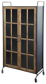 Vitrina din lemn masiv de pin, cu aspect vintage