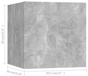 Dulapuri TV montaj pe perete, 4 buc., gri beton, 30,5x30x30 cm 4, Gri beton
