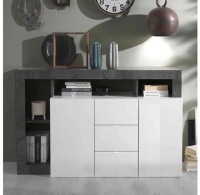 Comodă LENOR alb/antracit