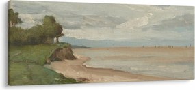 Tablou - Jean-Baptiste-Camille Corot, Beach Near Etretat, reproducere (120x50 cm)