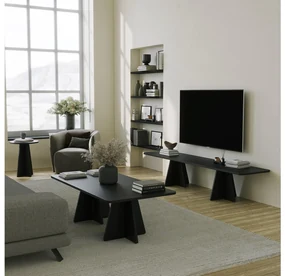 Set mobilier living Kabivo (negru) . 1095632