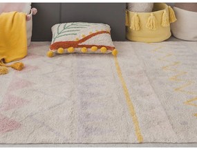 Covor pentru copii roz/crem lavabil/țesut manual din bumbac 140x200 cm Azteca Vintage Nude – Lorena Canals