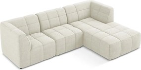 Colțar bej cu tapițerie din țesătură bouclé (cu colț pe partea dreaptă/cu șezlong) Aloha – Makamii