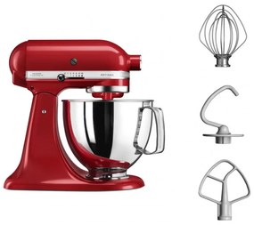 Mixer planetar Artisan Elegance KitchenAid 5KSM125EER, 300 W, 4,8 l, Direct drive, 10 viteze, Empire red