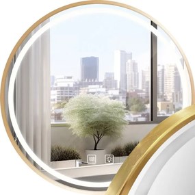 Oglinda LED 60cm MMJ auriu periat