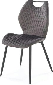 Scaun K569, gri - HLR 21, stofa catifelata/otel, 47x54x84 cm