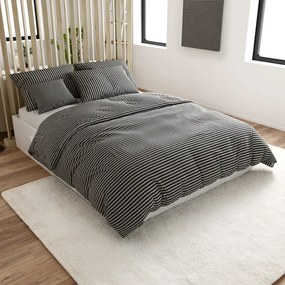 Lenjerie de pat creponata ARLENA neagra Dimensiune lenjerie de pat: 70 x 90 cm | 140 x 200 cm