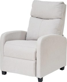 Fotoliu de relaxare, Spatar Rabatabil 135°, Suport picioare extensibil, Material textil, Bej Barrel-03