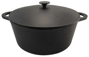Oala de fonta cu capac, rotunda, 10 L, Perfect Home
