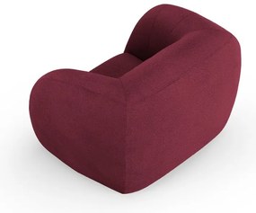Fotoliu burgundy cu tapițerie din stofă bouclé Essen – Cosmopolitan Design