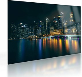Tablou pe sticlă - Singapore noaptea (70x50 cm)