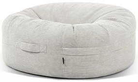Fotoliu bean bag crem cu tapițerie din catifea reiată Roll 135 – SLOWDOWN