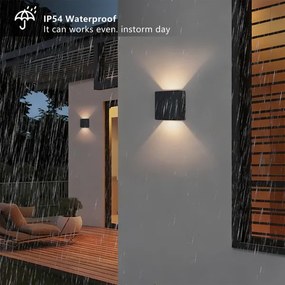 Brilagi - Aplică LED de exterior DOUBLERAY, 6W, 230V, negru, IP54