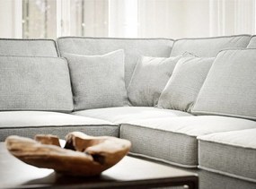 Colțar gri deschis cu tapițerie din chenille (cu colț pe partea stângă/în formă de ”L”) Kirou – Maison de Rêve