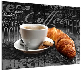 Tablou cu cafea și croissanți (70x50 cm), în 40 de alte dimensiuni noi