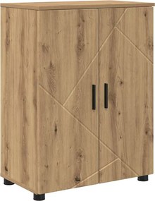 vidaXL Dulap de Baie cu depozitare Stejar Artizanal 60 x 35 x 80 cm